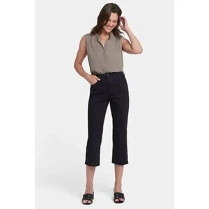 NYDJ Joni Capri MF0S8640 Lift Tuck Technology Relaxed Fit Black Jeans Size 6